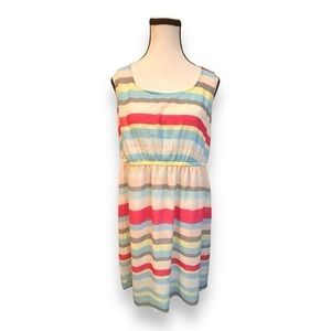 Women’s torrid 0 XL Pastel Striped Chiffon Mini Skater Fit & Flare Dress 12 14